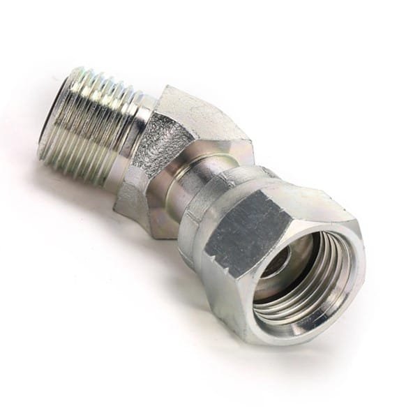 ORFS 3/8" M x ORFS 3/8" F Swivel 45° Elbow - Image 1