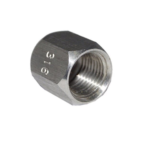 316SS JIC 3/8" Female Flare Nut - Image 1