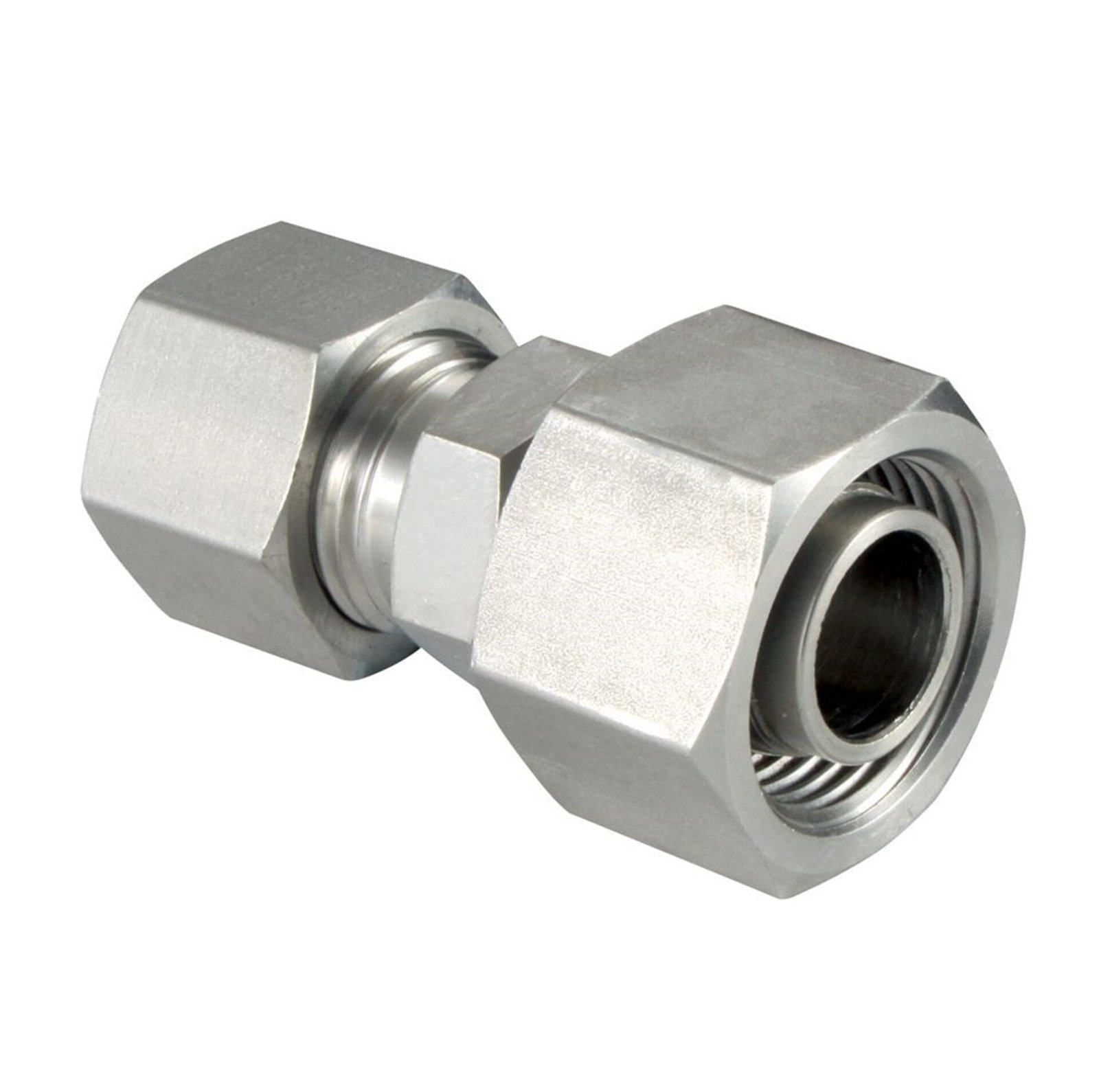316SS 12L Metric Fem Swivel to 06L Metric Male